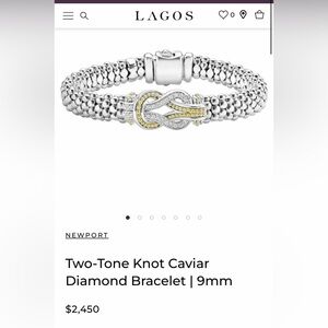 LAGOS Silver and 18k Gold Caviar Bracelet